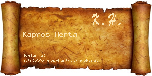 Kapros Herta névjegykártya